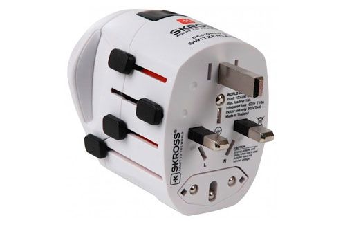 Always pack a world travel adaptor like this model from SKROSS