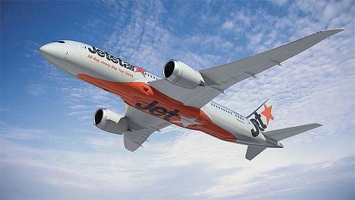 You won't miss the branding on Jetstar's 787 underbelly as it flies overhead...
