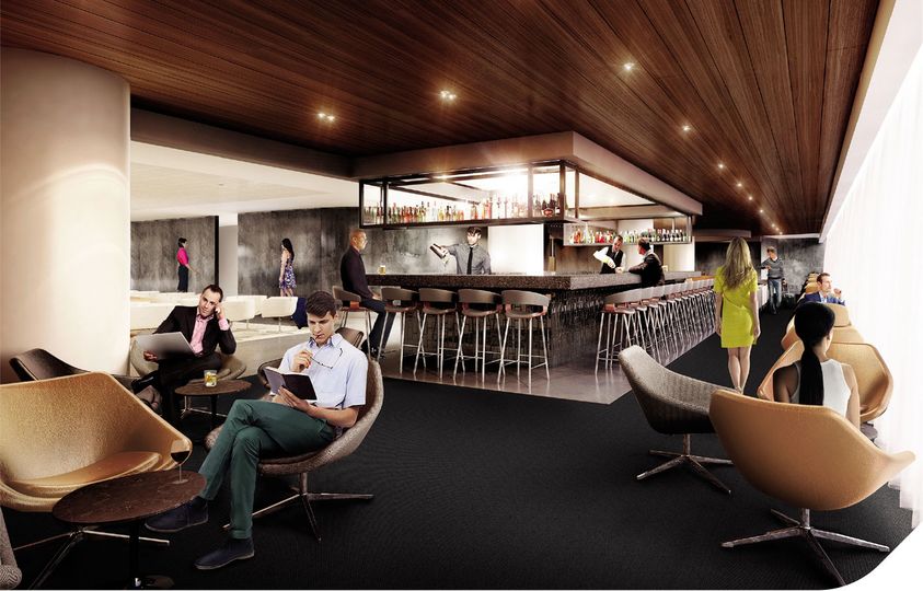 Contemporary style and warm design are hallmarks of Qantas' new business class lounge at LAX