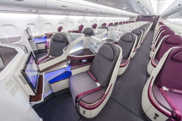 Qatar Airways' Airbus A380 business class