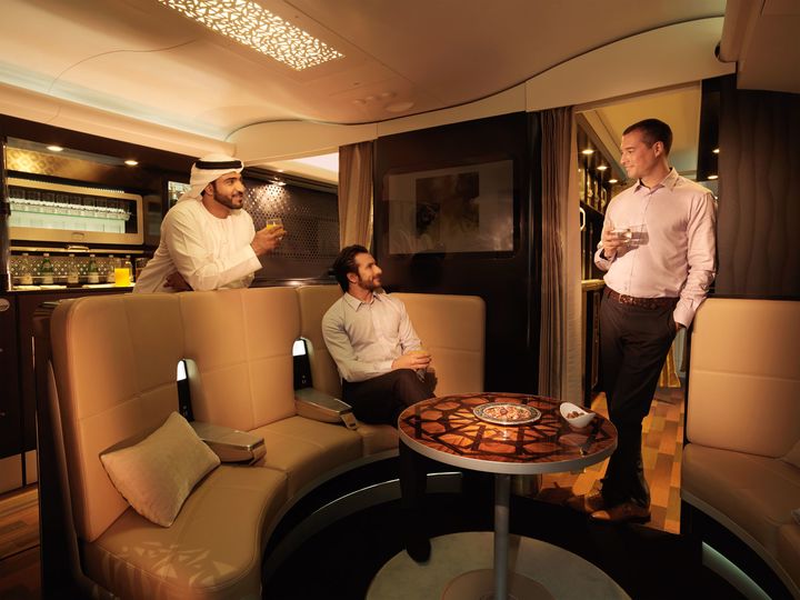 Etihad's A380 Lobby lounge