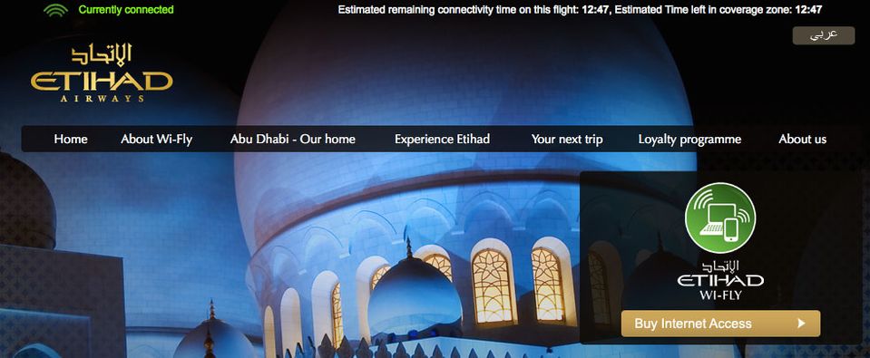 Etihad's inflight Internet is now free for Guest Platinum members and 75% off for Golds.