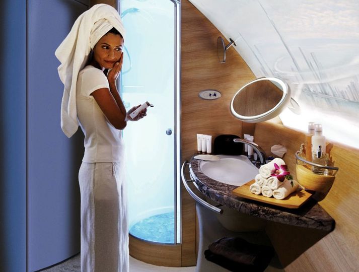 Definite 'wow' appeal: the first class shower suite on Emirates' Airbus A380