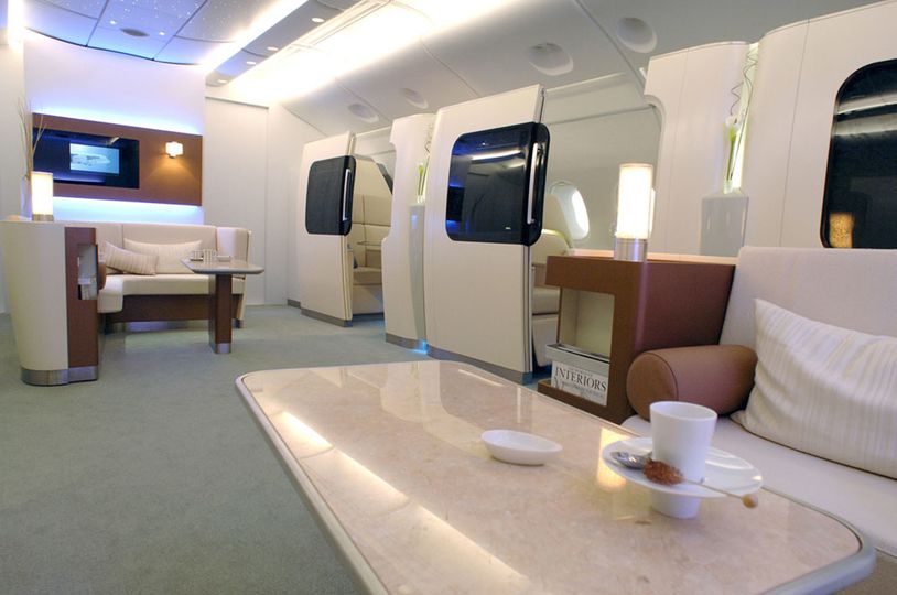 An early A380 first class cabin mock-up