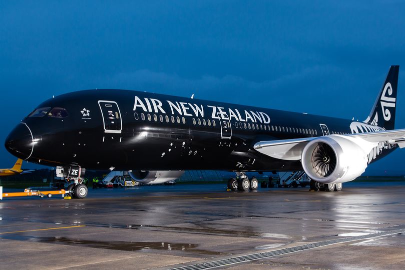 The all-black Boeing 787-9 Dreamliner cuts a dashing figure. Nicholas Young