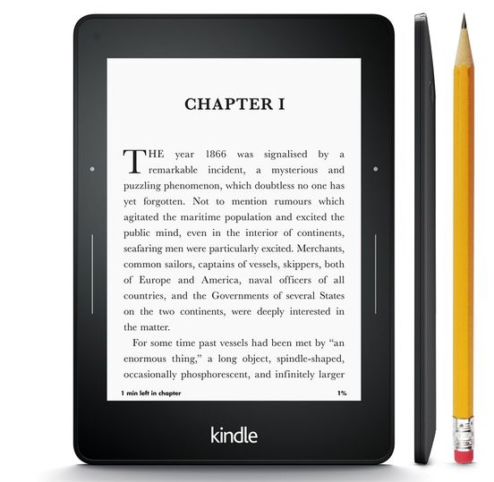 The Kindle Voyage shows off its trim figure