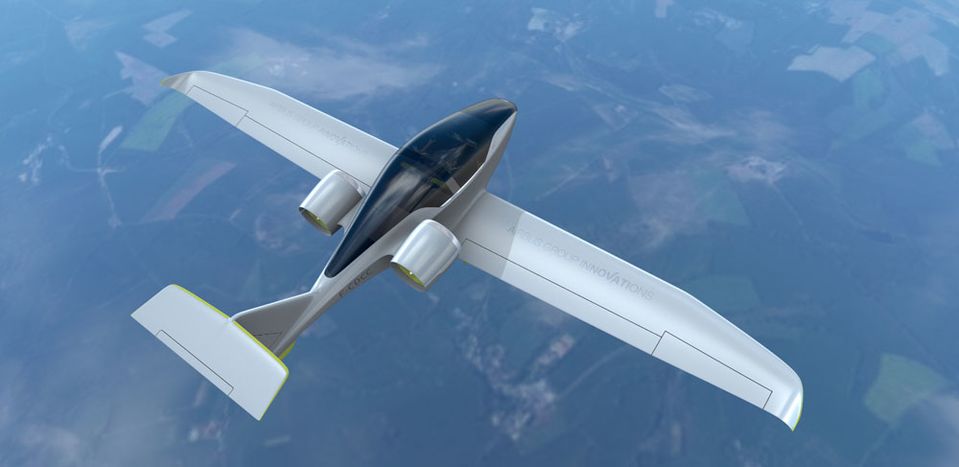 Airbus' concept art for the two-seater E-Fan 2.0