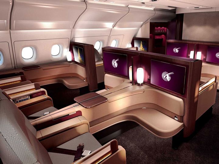 Qatar Airways' Airbus A380 first class