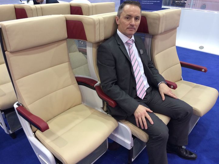 Andy Morris, Thompson Aero Sales & Marketing ace, gets Cozy in the middle seat