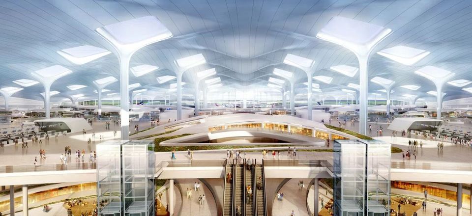 The interior design of China's Dalian International Airport