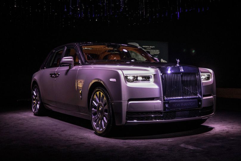 The new Rolls-Royce Phantom VIII stands on display during a media preview of its unveiling in London on Wednesday, July 26, 2017.