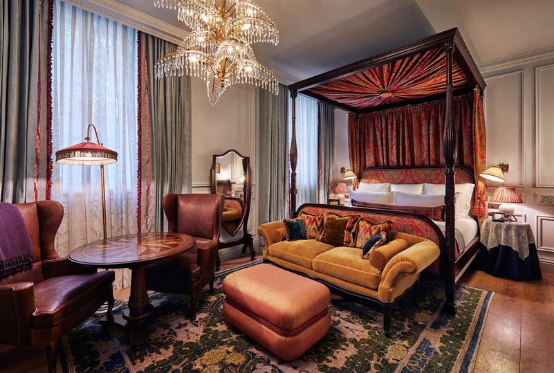 A guest room at the Ned in the City of London.