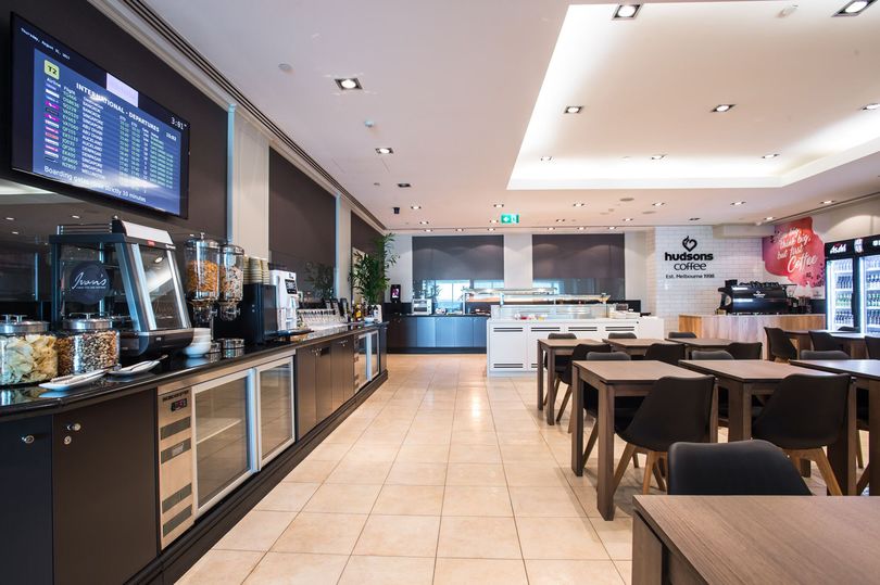 The dining area of the Marhaba Lounge at Melbourne Airport's international terminal.