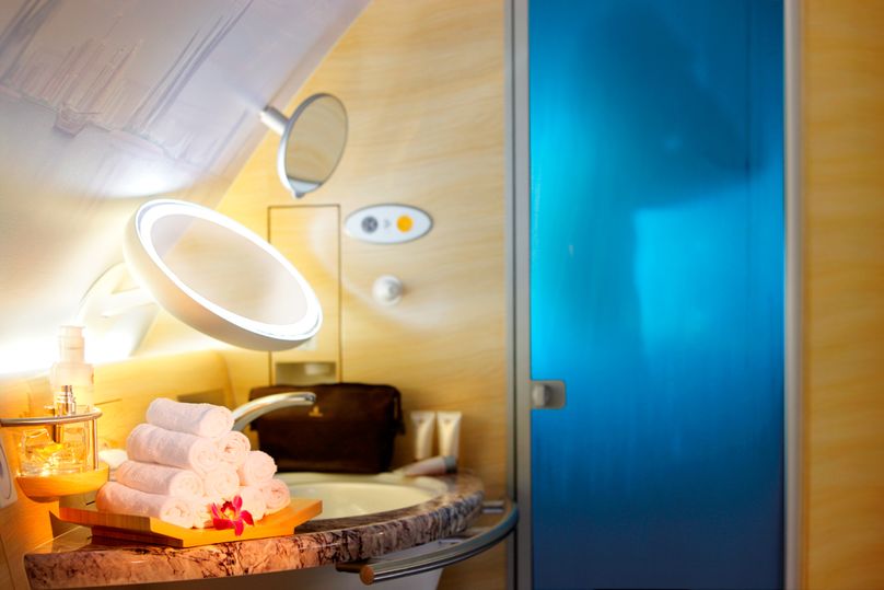 Emirates' A380 showers were developed behind the backs of Airbus