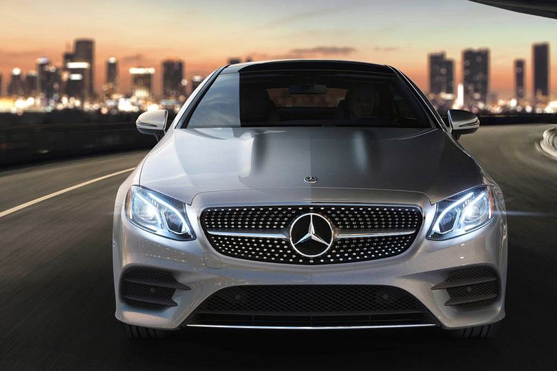 The new Mercedes E400 Coupe has a 329-horsepower, turbocharged V6 engine. It comes with five drive modes and active start/stop technology that works to conserve gasoline