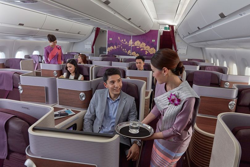Thai Airways' Airbus A350 business class.