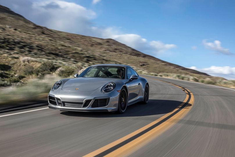 The twin-turbo 911 GTS hits 60 mph in 3.9 seconds in manual form