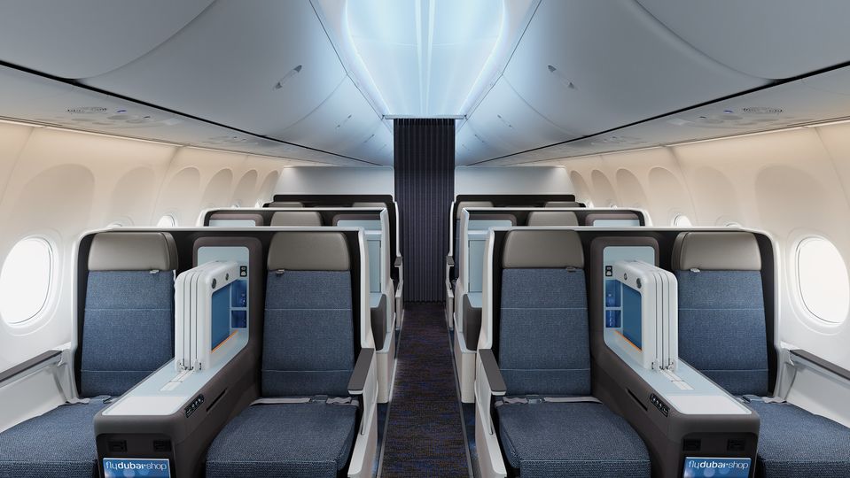 FlyDubai's new Boeing 737 MAX lie-flat business class