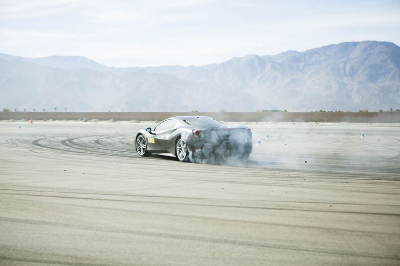 The most tense part of the class: ripping up a skid pad during crash-prevention drills