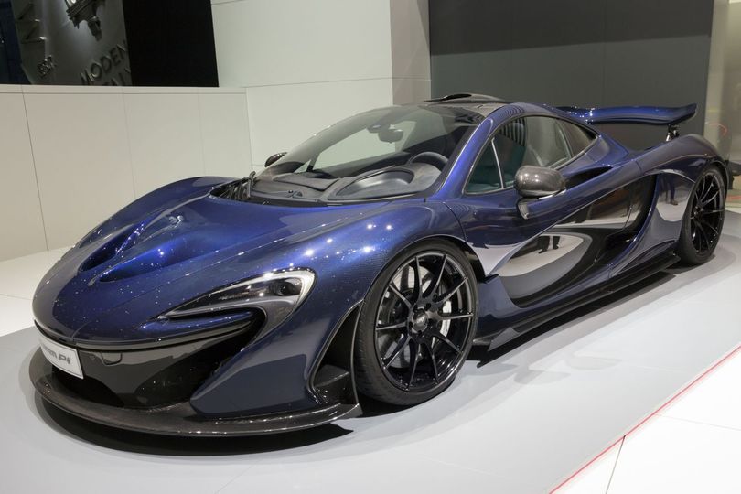 The 903-horsepower McLaren P1 plug-in hybrid sports car in Geneva. It can do zero to 62 miles per hour in 2.8 seconds. Only 375 of them were made.