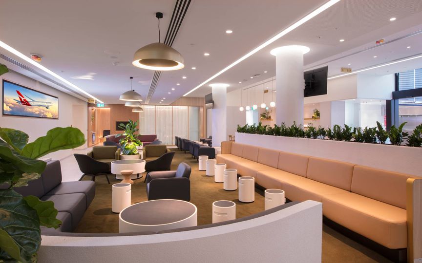 Behind the sleek design at the Qantas transit lounge: an array of jet-lag-fighting features.