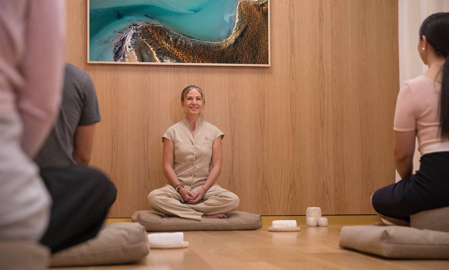 Meditation sessions at the Qantas transit lounge.
