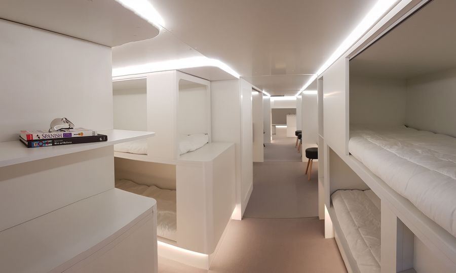 Airbus' concept bunk beds would see pssengers sleeping in the cargo hold