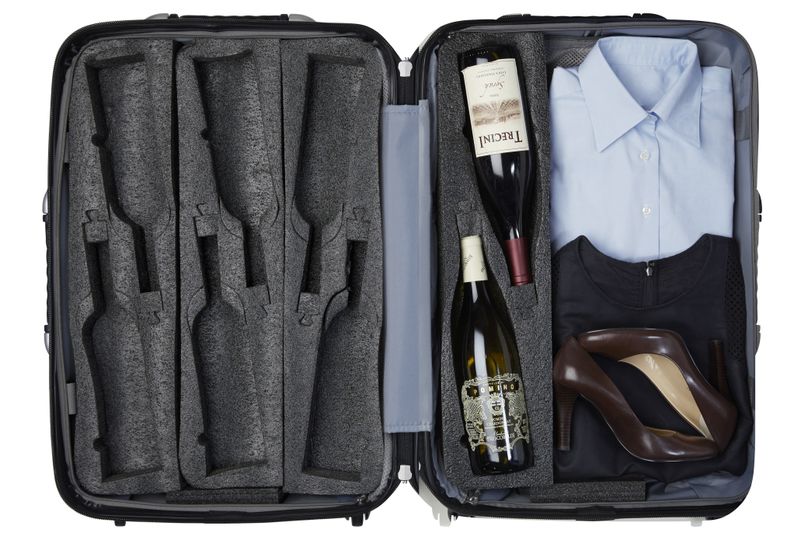 VinGardeValise has a hard-shell exterior and flexible padded inserts