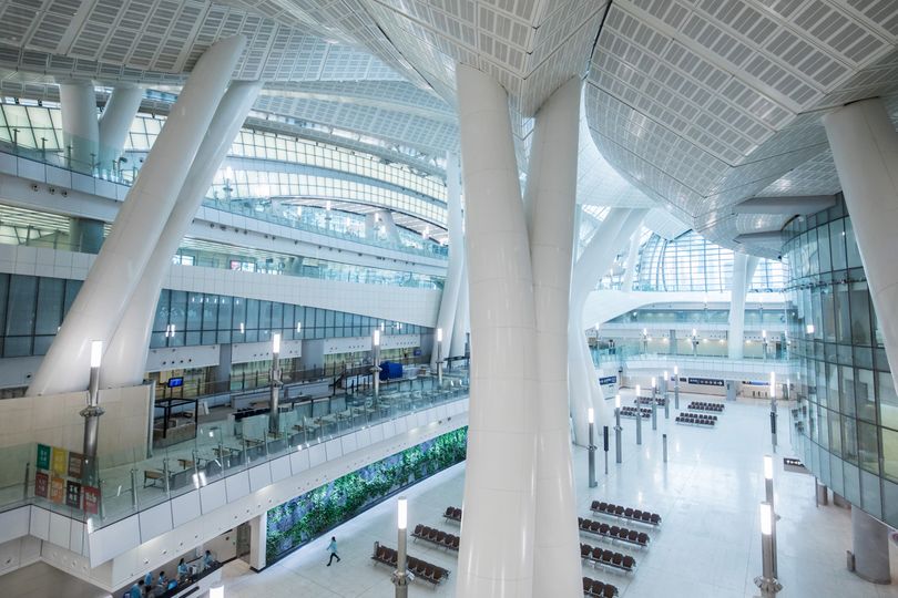 The departure hall area of the Express Rail Link.