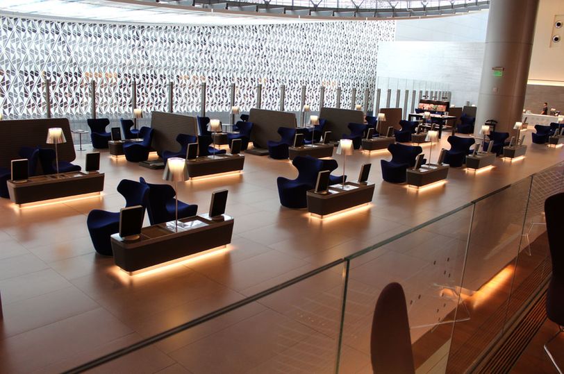 Qatar Airways' Al Mourjan business class lounge, Doha