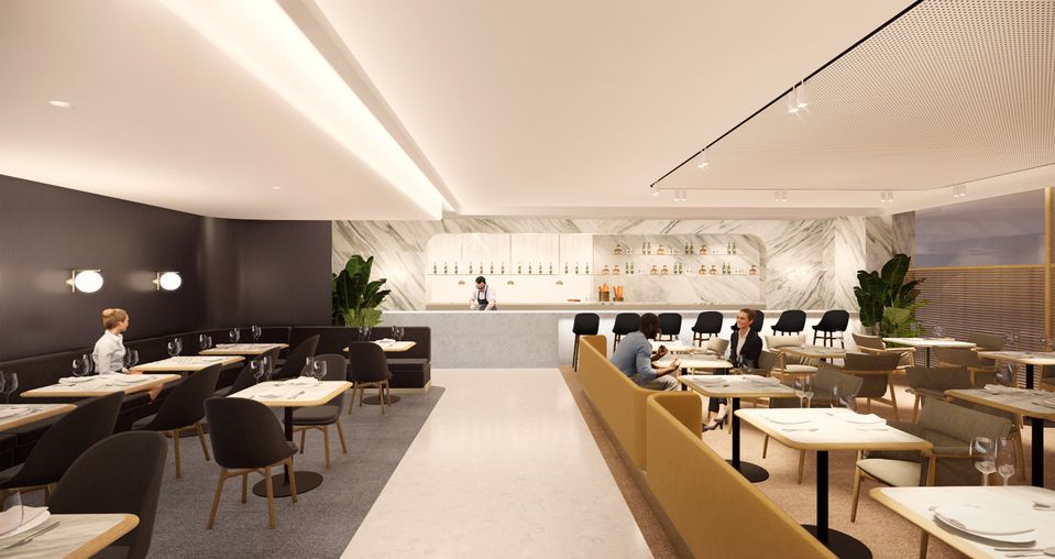 A concept image of the new Qantas First Lounge in Singapore