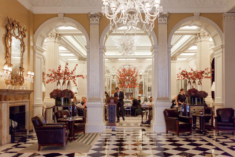 The epitome of luxury: Breakfast awaits in the foyer of Claridge&rsquo;s.