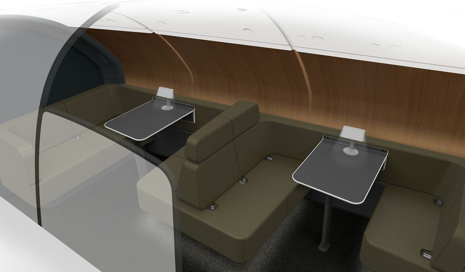 The new Qantas A380 business lounge adopts a more social, cafe-inspired style