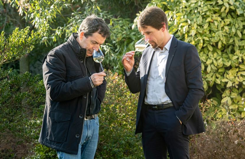 Gago, seen here with Champagne Thienot winemaker Nicolas Uriel, says these first three Champagnes are just "a toe in the water" – expect high tides to follow.