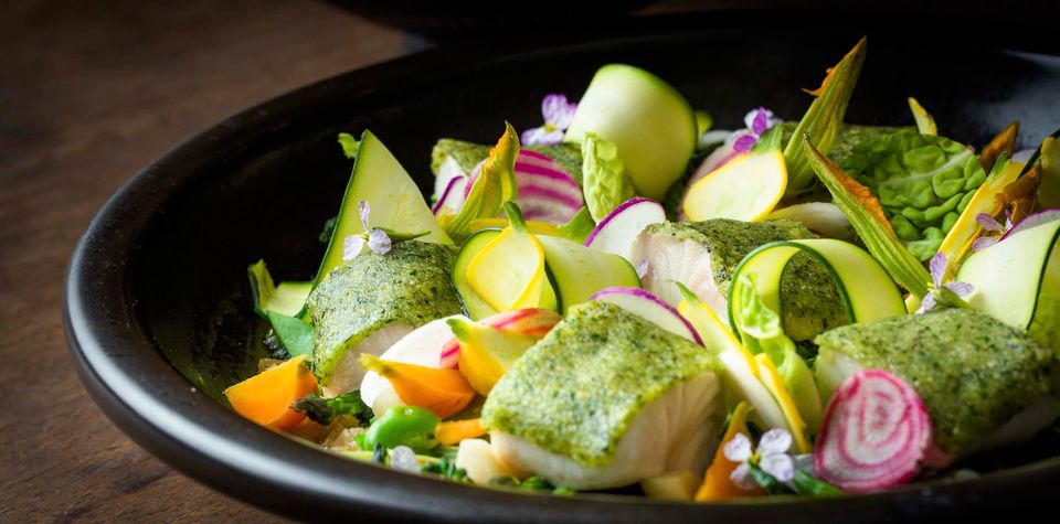 A dish at Single Thread, awarded three stars by Michelin.