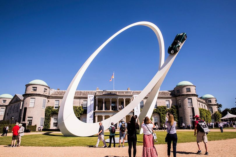 A sculpture celebrating Aston Martin and the 70th anniversary of the company’s first race at Goodwood