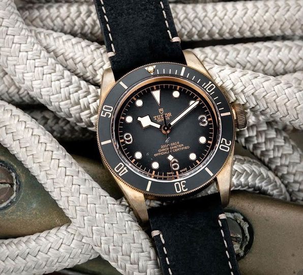 Tudor's BlackBay case back is made from a material other than bronze to prevent skin reactions.