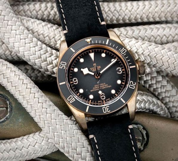Tudor's BlackBay case back is made from a material other than bronze to prevent skin reactions.