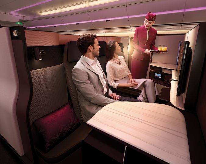Qatar Airways makes it easy for couples to enjoy an ultra-long flight.