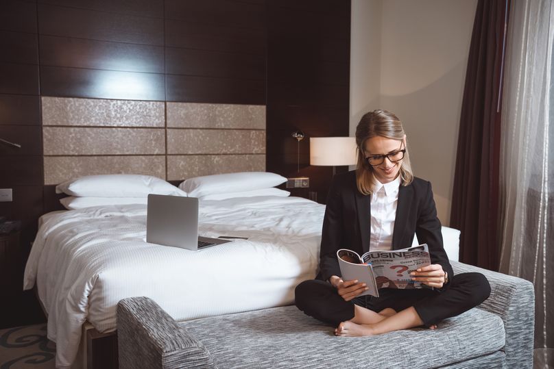 Put down the laptop and pick up a book or magazine for a little 'me' time.