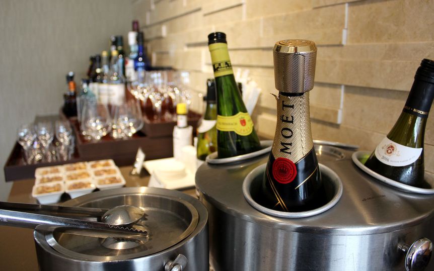 Plenty of Moet to go around at Emirates' Singapore lounge.