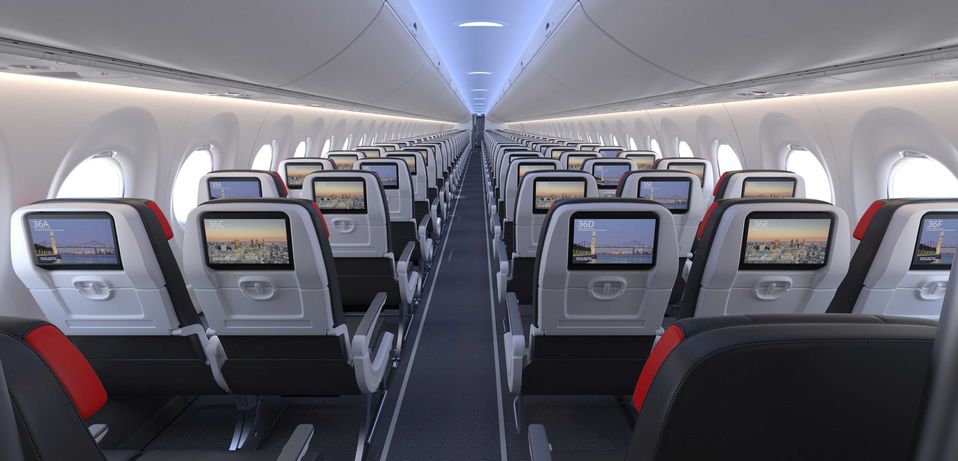 Air Canada's Airbus A220 economy class