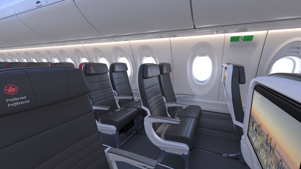 Air Canada's Airbus A220 economy Preferred Seating