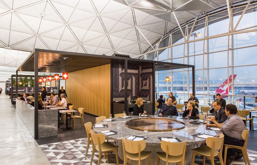 The oversized round table is a nod to Chinese-style communal 'yum cha'  dining.