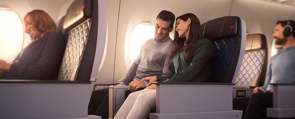 Even if you've booked a regular economy airfare, you may be able to upgrade to Delta Premium Select