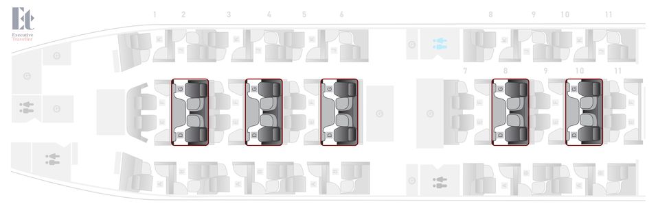 The large shared bench makes 'D' and 'G' seats great for co-workers.