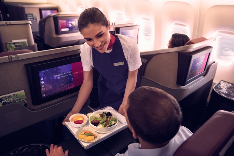 In the air, try to choose menu items that include vegies or salad.