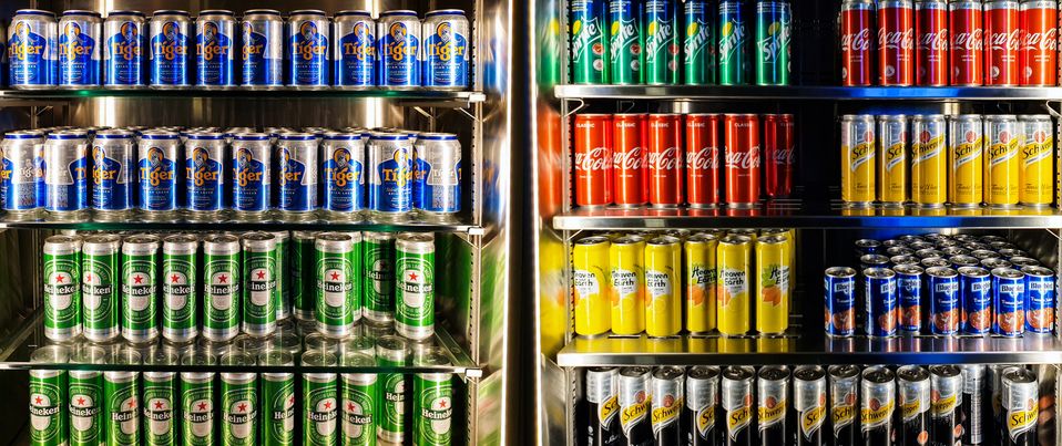 Tiger beer, Heineken and soft drinks, Marhaba Lounge Singapore T3.