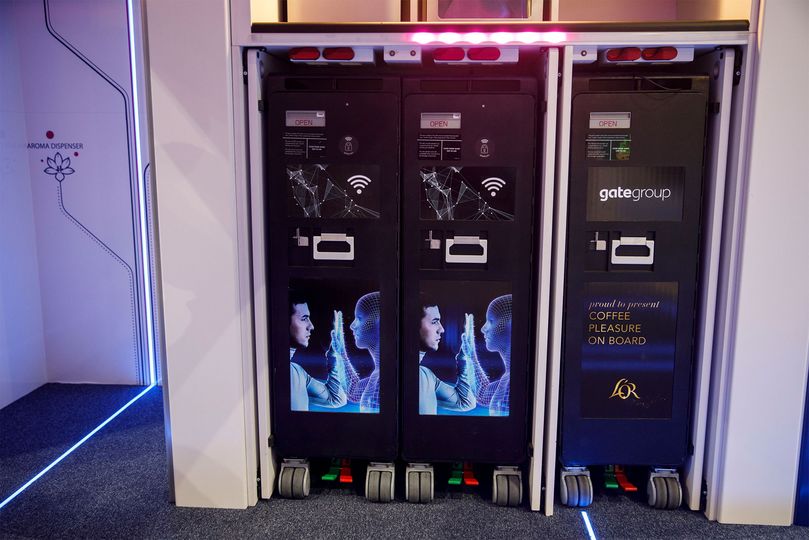 Digitally connected meal trolleys keep track of popular dishes.