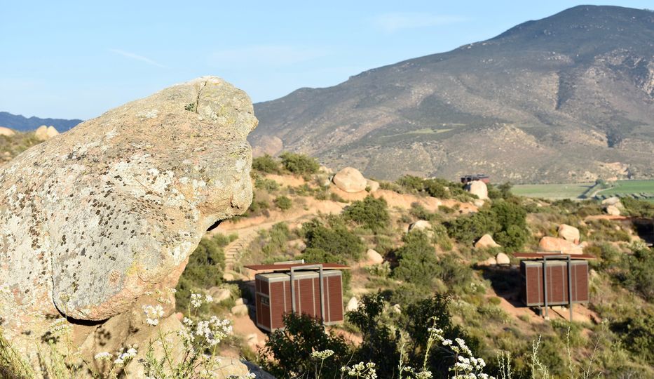 Encuentro Guadalupe features 22 minimalist eco-lofts scattered amongst massive boulders.
